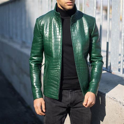 lv crocodile jacket|Crocodile Leather Blouson .